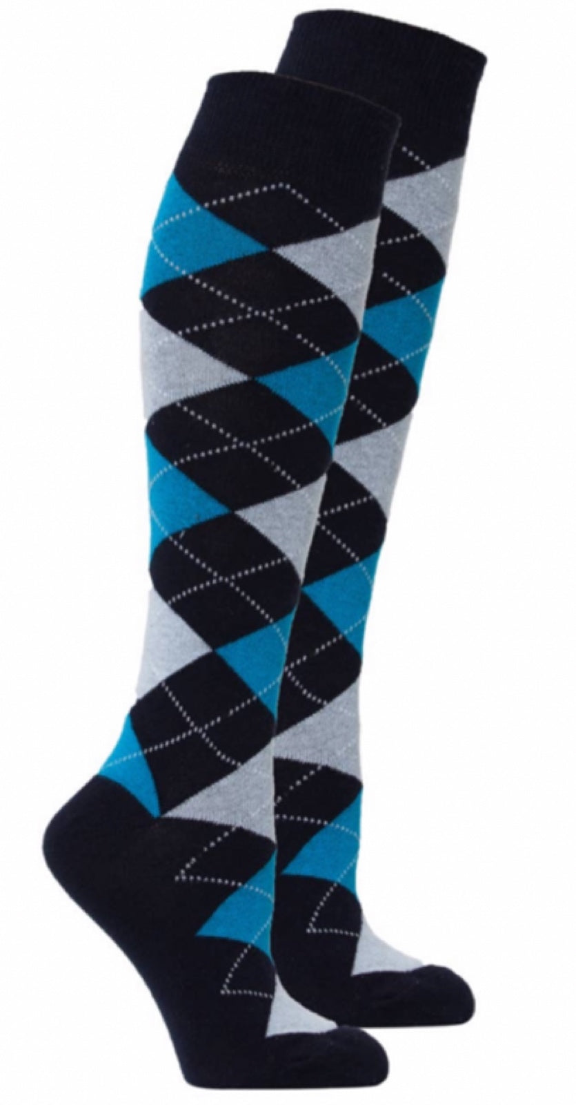 SOCKS N SOCKS Brand Ladies ARGYLE PATTERN Knee High Socks - Novelty Socks for Less