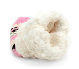 NOLLIA BRAND Ladies Pink Winter Theme Non-Skid Sherpa Slipper Socks - Novelty Socks for Less