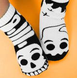 PALS SOCKS Brand Unisex GHOST & SKELETON Mismatched Gripper Bottom Socks (CHOOSE SIZE) - Novelty Socks for Less