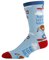 BOB ROSS Men’s ‘HAPPY LITTLE DREAMS’ Socks Oooh Yeah Brand - Novelty Socks for Less