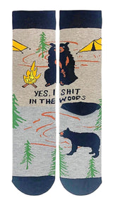 OOOH YEAH Brand Ladies BEAR NEEDS Socks ‘YES I SHIT IN THE WOODS’ - Novelty Socks for Less