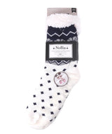NOLLIA BRAND Ladies Winter Theme NON-SKID SHERPA SLIPPER SOCKS - Novelty Socks for Less
