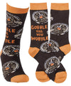PRIMITIVES BY KATHY Unisex Thanksgiving ‘GOBBLE TIL YOU WOBBLE’ SOCKS - Novelty Socks for Less
