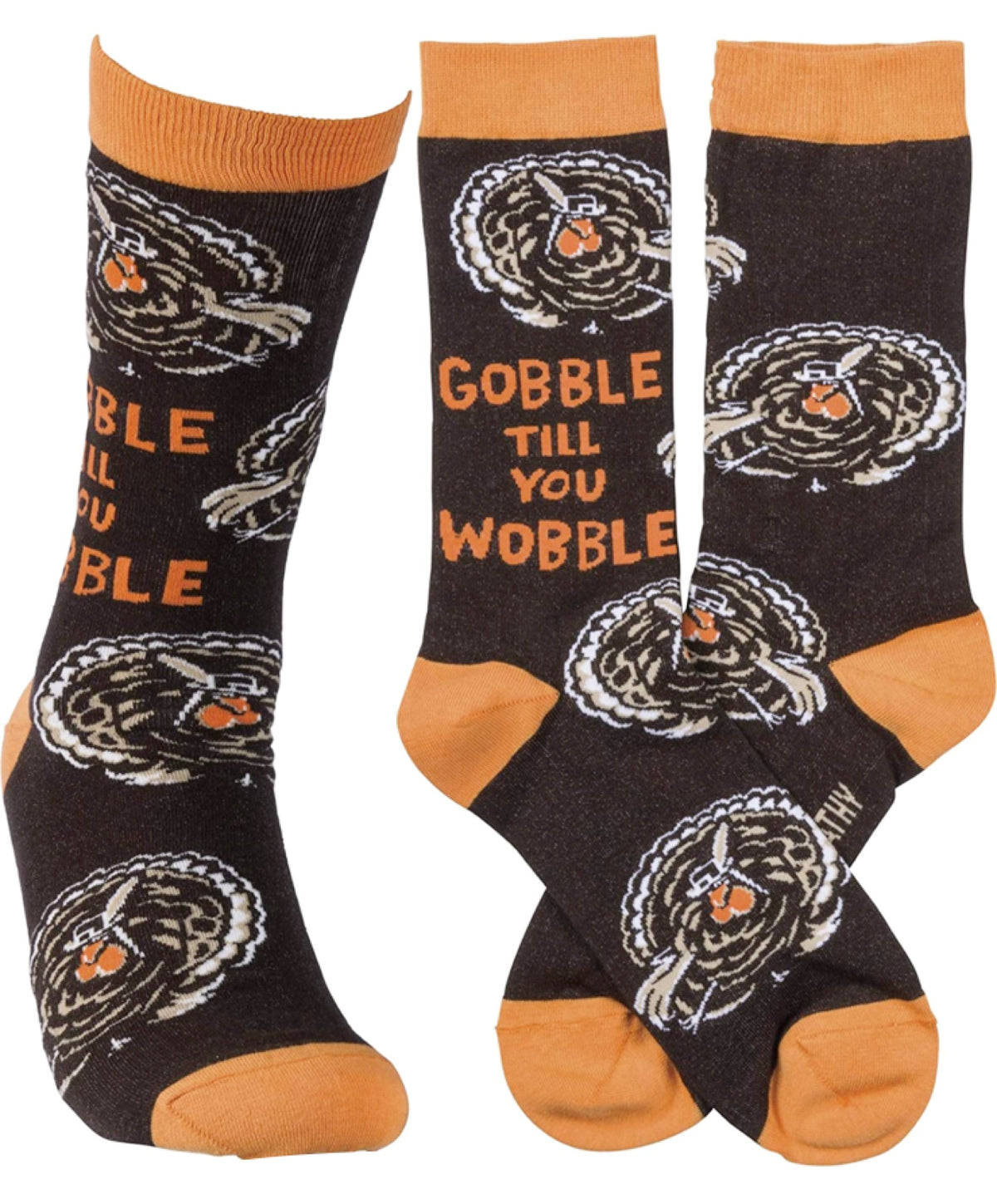 PRIMITIVES BY KATHY Unisex Thanksgiving ‘GOBBLE TIL YOU WOBBLE’ SOCKS - Novelty Socks for Less