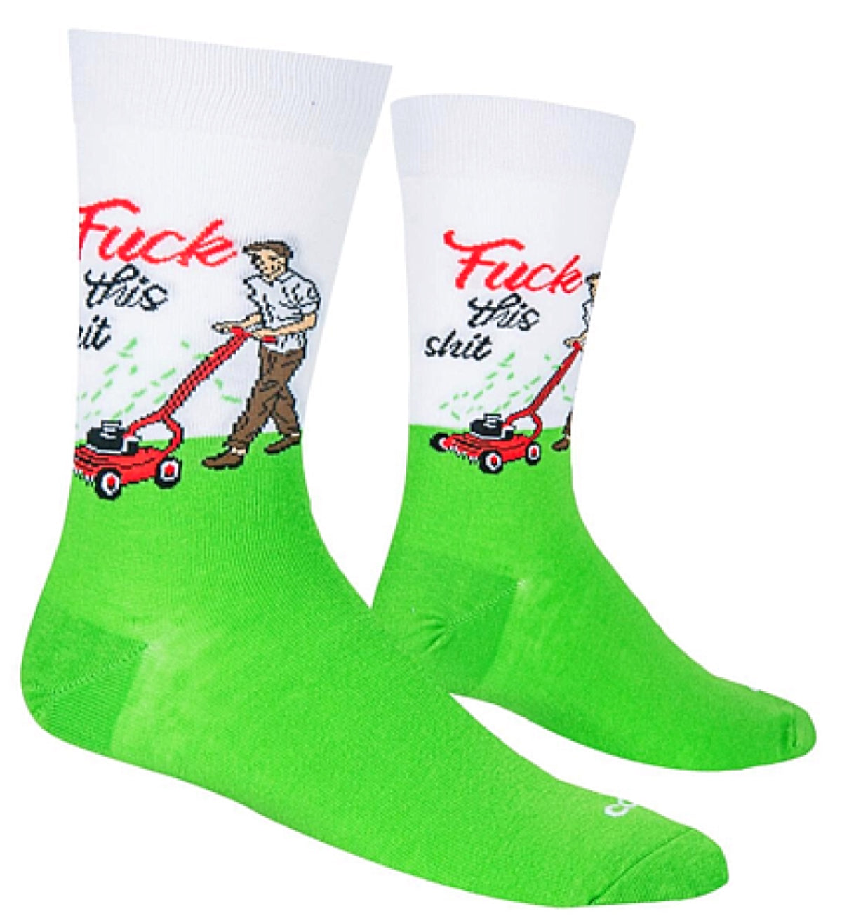 COOL SOCKS BRAND MEN’S LAWN MOWING SOCKS ‘FUCK THIS SHIT’ - Novelty Socks for Less