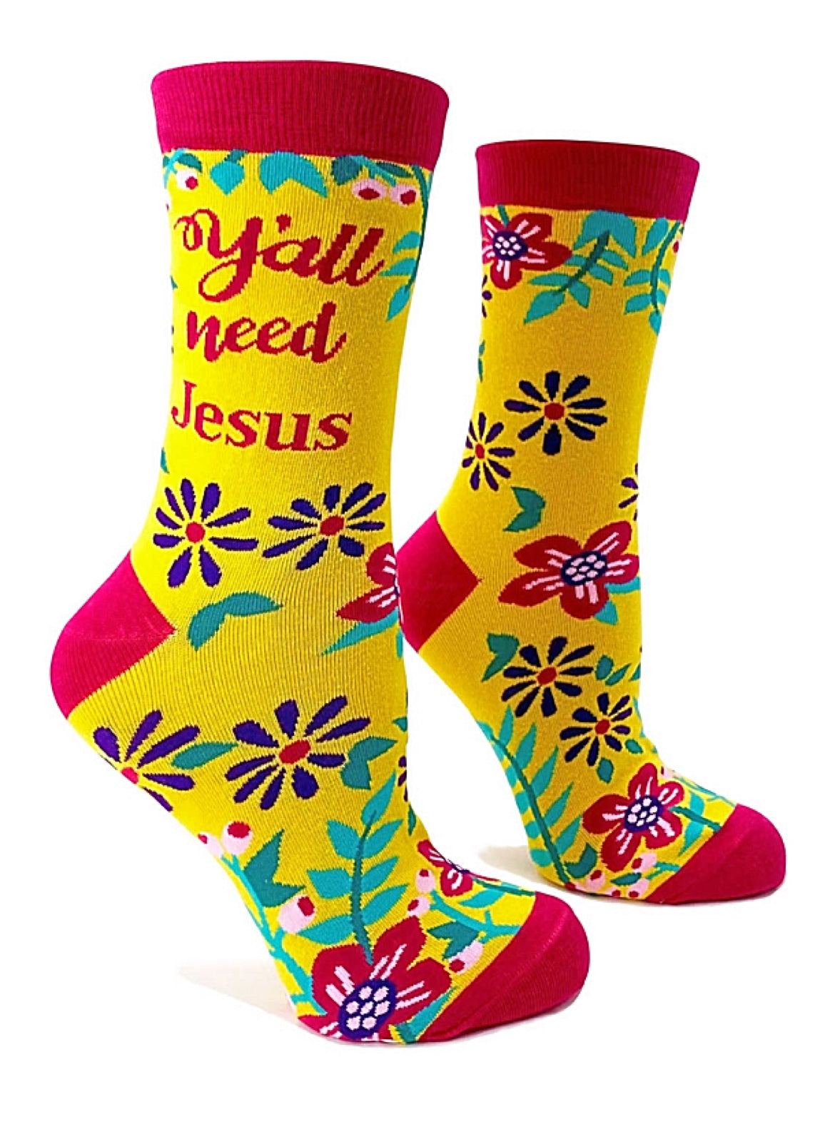 FABDAZ Brand Ladies Y’ALL NEED JESUS’ Socks - Novelty Socks for Less