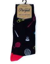 Parquet Brand Men’s BADMINTON Socks - Novelty Socks for Less
