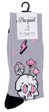 PARQUET Brand Men’s SKULL & MUSHROOMS Socks - Novelty Socks for Less