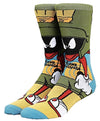 LOONEY TUNES Men’s MARVIN THE MARTIAN SPACE JAM TUNE SQUAD 360 Socks BIOWORLD Brand - Novelty Socks for Less