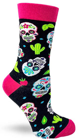 FABDAZ Brand Ladies SUGAR SKULL Socks ‘DAY OF THE DEAD’ - Novelty Socks for Less