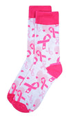 PARQUET Brand Ladies PINK BREAST CANCER RIBBON AWARENESS Socks - Novelty Socks for Less