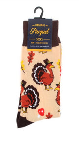PARQUET BRAND Men’s THANKSGIVING TURKEY’S SOCKS - Novelty Socks for Less