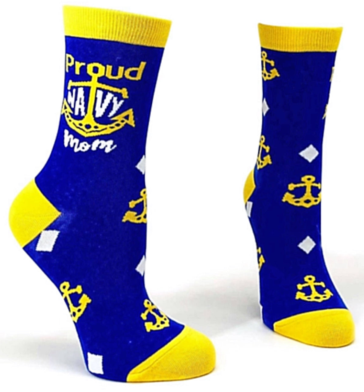 FABDAZ Brand Ladies PROUD NAVY MOM Socks - Novelty Socks for Less