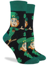 GOOD LUCK SOCK LADIES SAINT PATRICKS DAY SOCKS LEPRECHAUN & SHAMROCKS - Novelty Socks for Less