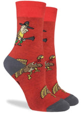 GOOD LUCK SOCK Brand Ladies THANKSGIVING TURKEY HUNT - Novelty Socks for Less