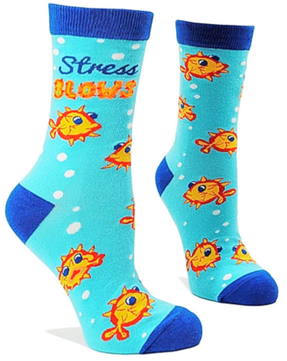 FABDAZ Brand Ladies ‘STRESS BLOWS’ Socks With BLOWFISH - Novelty Socks for Less