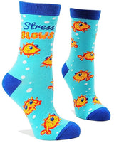 FABDAZ Brand Ladies ‘STRESS BLOWS’ Socks With BLOWFISH - Novelty Socks for Less